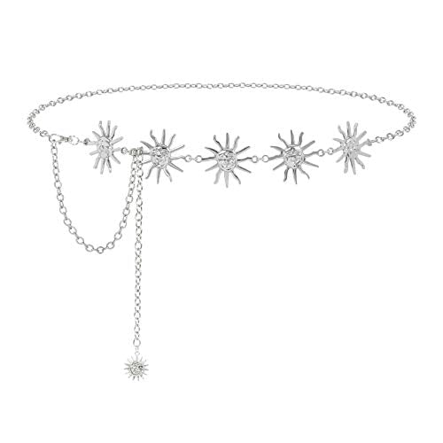 Cadena de cuerpo de metal para mujer, cadena de cintura para el vientre