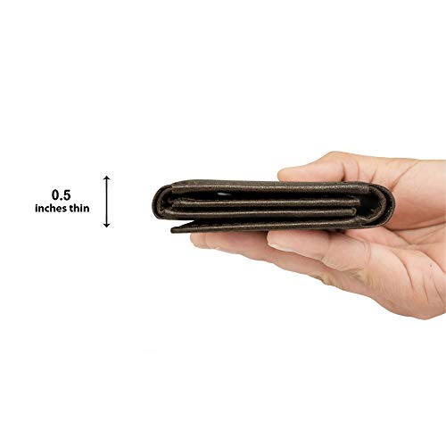 Cartera triple de cuero para hombre