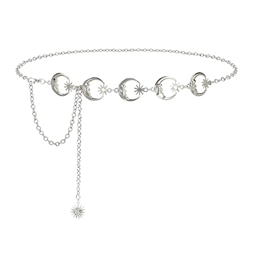 Cadena de cuerpo de metal para mujer, cadena de cintura para el vientre