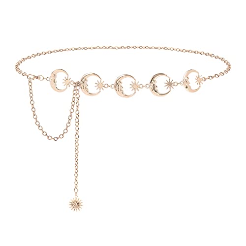 Cadena de cuerpo de metal para mujer, cadena de cintura para el vientre
