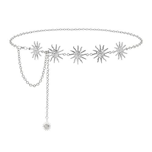 Cadena de cuerpo de metal para mujer, cadena de cintura para el vientre