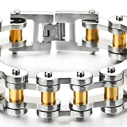 Pulsera de cadena de motocicleta resistente para hombre, de acero inoxidable