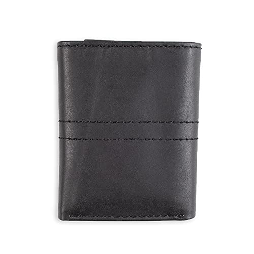 Cartera triple de cuero para hombre