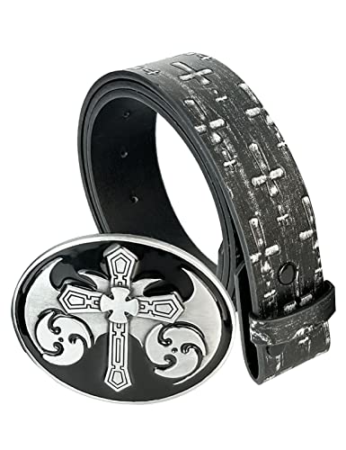 Cinturón de vaquero occidental para hombre, estilo punk rock