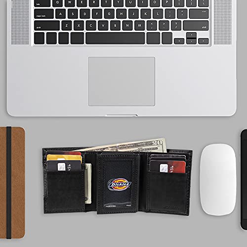Cartera triple de cuero para hombre