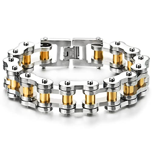 Pulsera de cadena de motocicleta resistente para hombre, de acero inoxidable