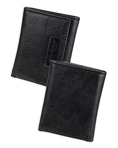 Cartera triple de cuero para hombre