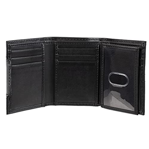Cartera triple de cuero para hombre