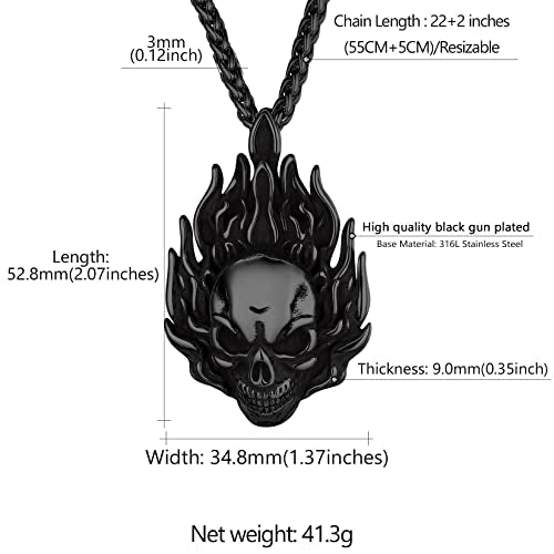 Collar de calavera para hombre, serpiente, árbol de la vida, etiqueta de perro de calavera