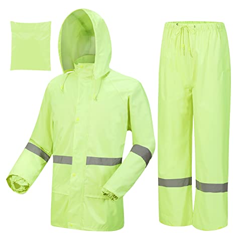 Traje Impermeable para hombres y mujeres, transpirables, con tiras reflectivas
