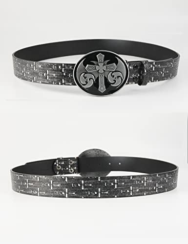 Cinturón de vaquero occidental para hombre, estilo punk rock