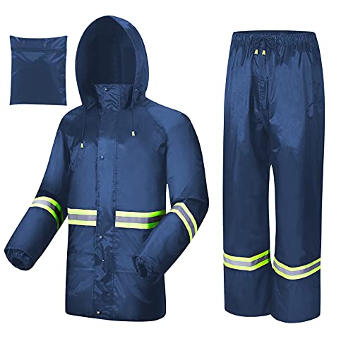 Traje Impermeable para hombres y mujeres, transpirables, con tiras reflectivas