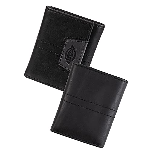 Cartera triple de cuero para hombre