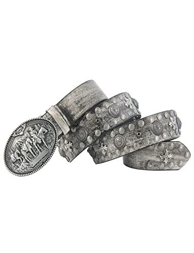Cinturón de vaquero occidental para hombre, estilo punk rock