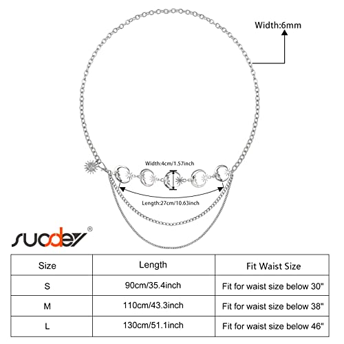 Cadena de cuerpo de metal para mujer, cadena de cintura para el vientre