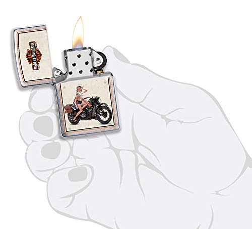 Zippo Harley-Davidson Motor Flag Emblem Street Chrome Pocket Lighter
