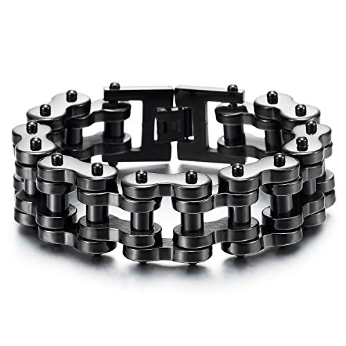 Pulsera de cadena de motocicleta resistente para hombre, de acero inoxidable