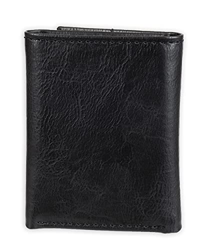 Cartera triple de cuero para hombre