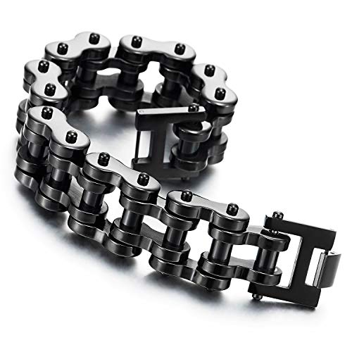 Pulsera de cadena de motocicleta resistente para hombre, de acero inoxidable