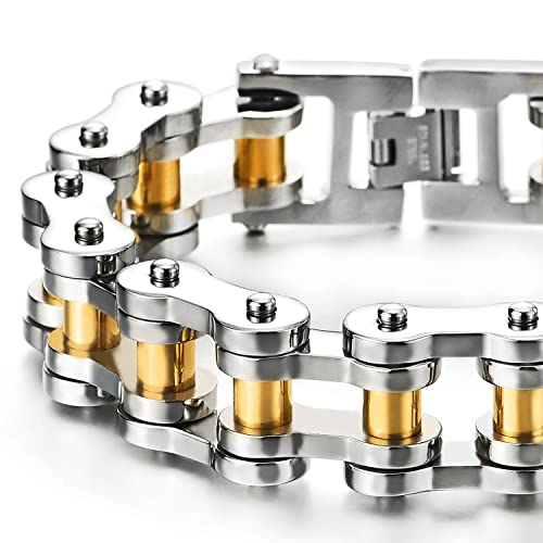 Pulsera de cadena de motocicleta resistente para hombre, de acero inoxidable
