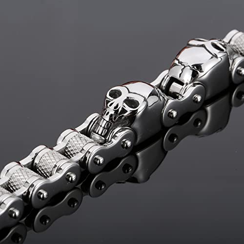 Dije de calavera gótica para bicicleta, motocicleta, pulsera de moda para hombre,