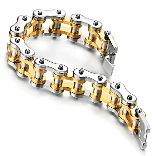 Pulsera de cadena de motocicleta resistente para hombre, de acero inoxidable