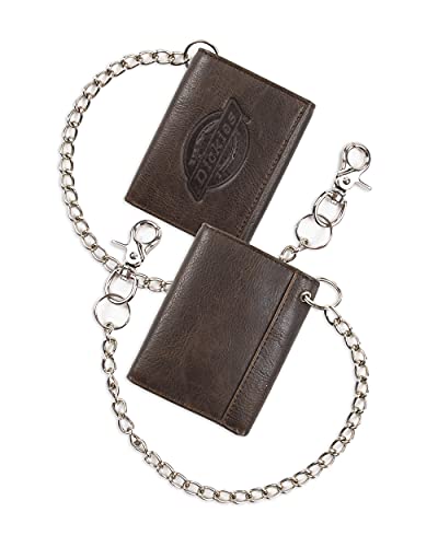 Cartera triple de cuero para hombre