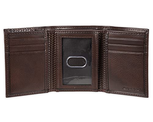 Cartera triple de cuero para hombre