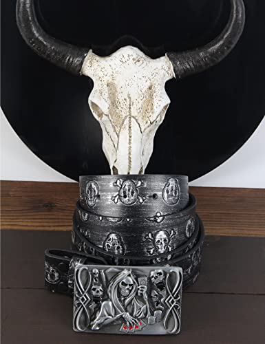 Cinturón de vaquero occidental para hombre, estilo punk rock