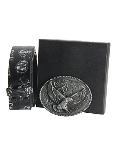 Cinturón de vaquero occidental para hombre, estilo punk rock