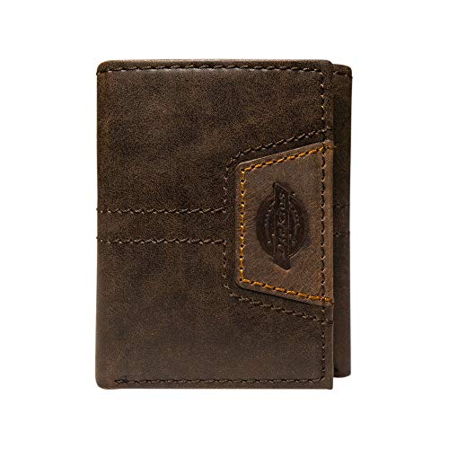 Cartera triple de cuero para hombre