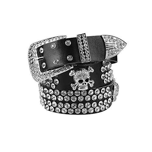 Cinturón con tachuelas de diamantes de imitación