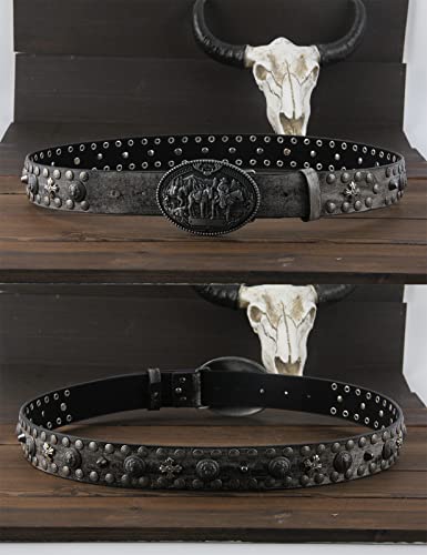 Cinturón de vaquero occidental para hombre, estilo punk rock