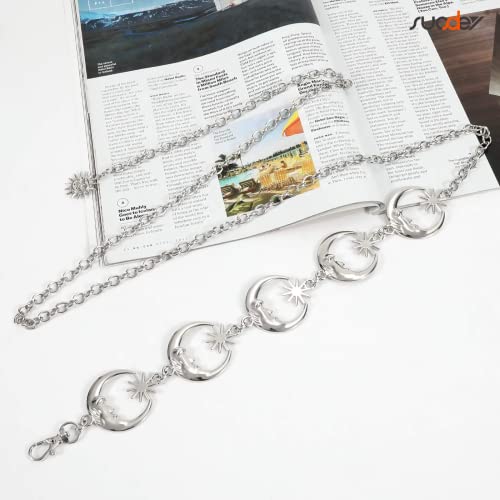 Cadena de cuerpo de metal para mujer, cadena de cintura para el vientre