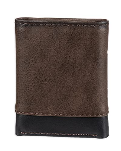 Cartera triple de cuero para hombre