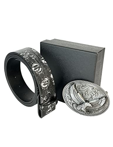 Cinturón de vaquero occidental para hombre, estilo punk rock