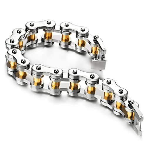 Pulsera de cadena de motocicleta resistente para hombre, de acero inoxidable