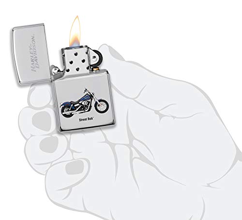 Zippo Harley-Davidson Motor Flag Emblem Street Chrome Pocket Lighter