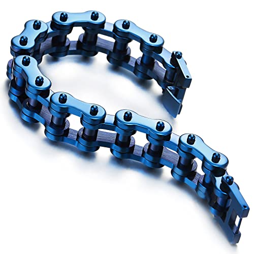 Pulsera de cadena de motocicleta resistente para hombre, de acero inoxidable