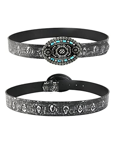 Cinturón de vaquero occidental para hombre, estilo punk rock