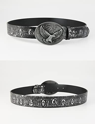 Cinturón de vaquero occidental para hombre, estilo punk rock