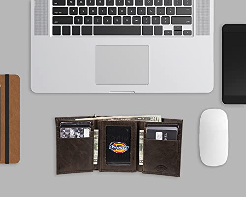 Cartera triple de cuero para hombre