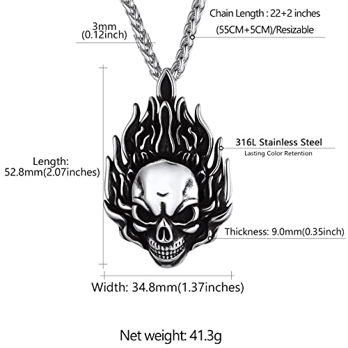 Collar de calavera para hombre, serpiente, árbol de la vida, etiqueta de perro de calavera