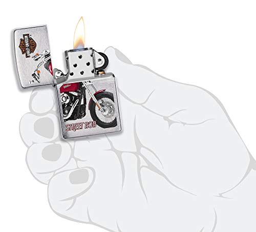Zippo Harley-Davidson Motor Flag Emblem Street Chrome Pocket Lighter