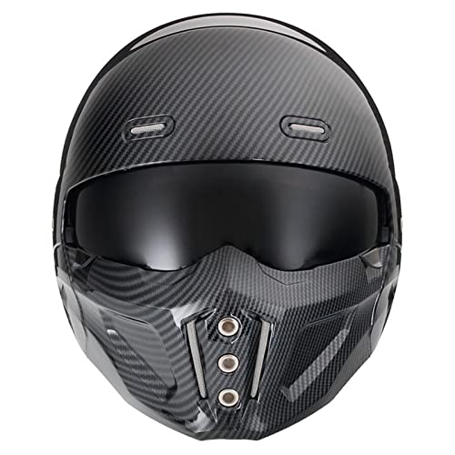 Woljay Open Face Full face Helmet Motorcycle Modular Helmets for Unisex-Adult Street Bike Cruiser Scooter DOT Approved (X-Large, Gloss Black)