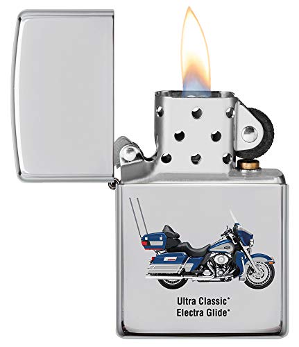 Zippo Harley-Davidson Motor Flag Emblem Street Chrome Pocket Lighter