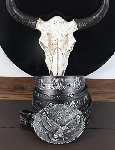 Cinturón de vaquero occidental para hombre, estilo punk rock
