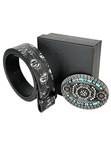 Cinturón de vaquero occidental para hombre, estilo punk rock