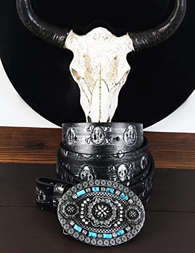 Cinturón de vaquero occidental para hombre, estilo punk rock
