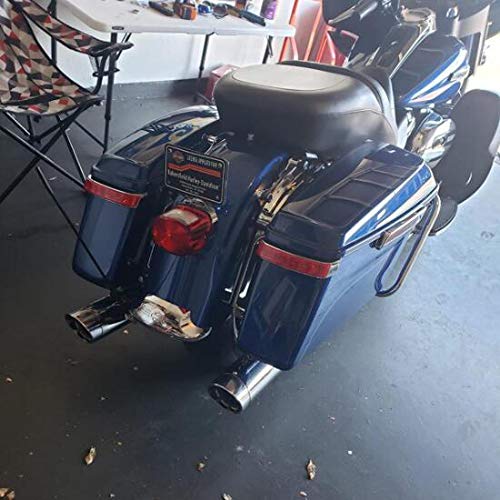 SHARKROAD 4.0" Chrome Slip Ons Muffler Exhaust For Harley Davidson 1995-2016 Touring,Fit Street Glide, Road Glide, Road King, Electra Glide, Ultra Limited, 21CC